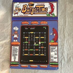 BurgerTime Arcade Tin Sign – 12” x 8” | Bally Midway Retro Game Reproduction